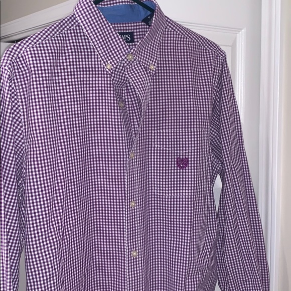 Chaps Medium Purple Checkered Button Down - Picture 4 of 4